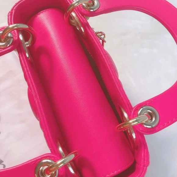 Mini Lady Dior bag hot pink - Picture 3 of 16